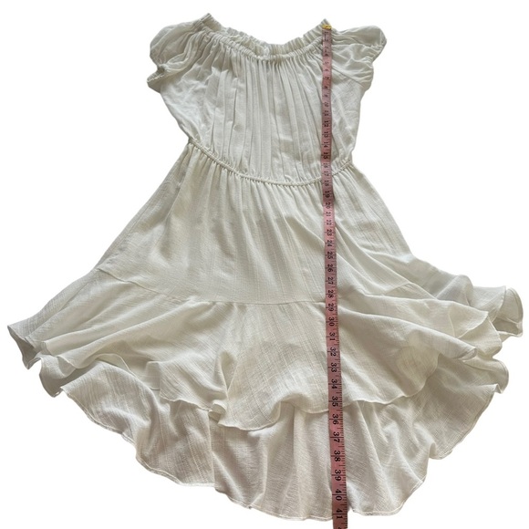 NWT NSF Niara Sz L Women's Short Sleeve Peasant Dress in White - Picture 16 of 16